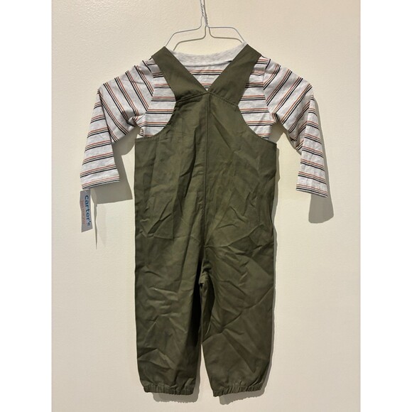 NWT Carter's Just One You Green Overall & Shirt Outfit - 18M - Picture 2 of 4